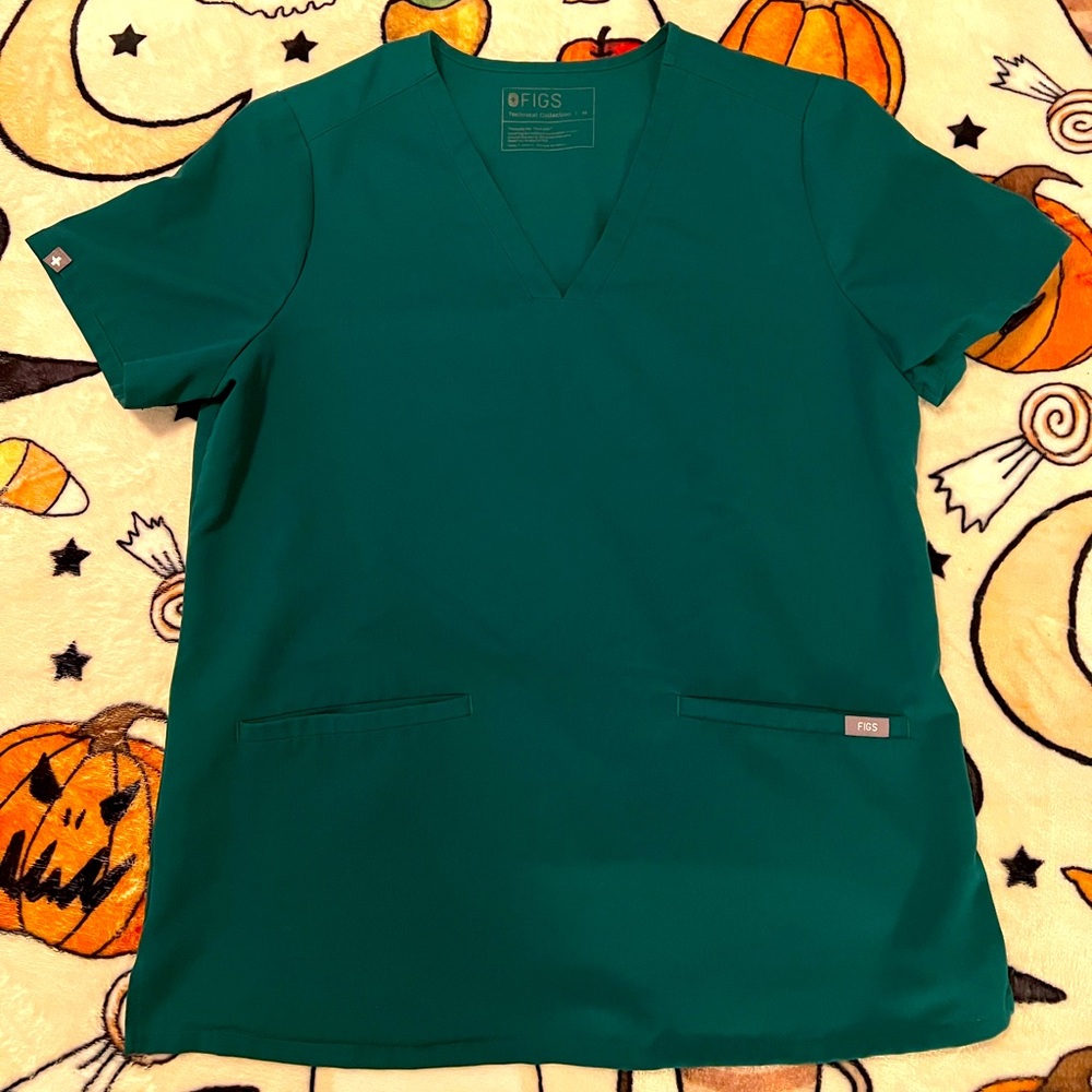 Figs Hunter Green Casma Scrub Top Medium